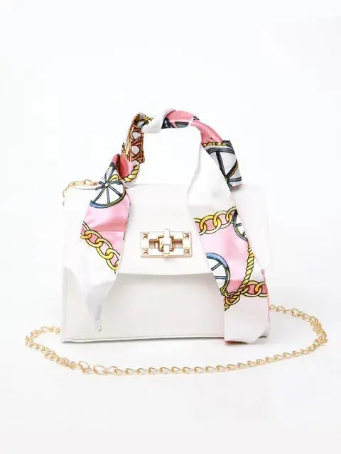 ELEGANCE TOUCH | STRUCTURED CROSSBODY BAG WITH SCARF HANDLE