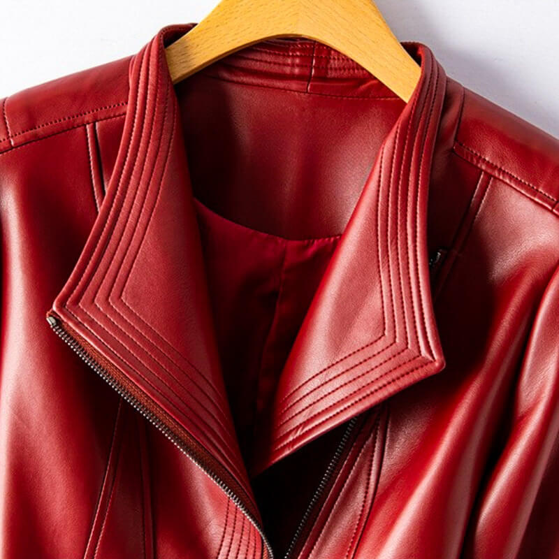 LEATHER WIDE-LAPEL JACKET