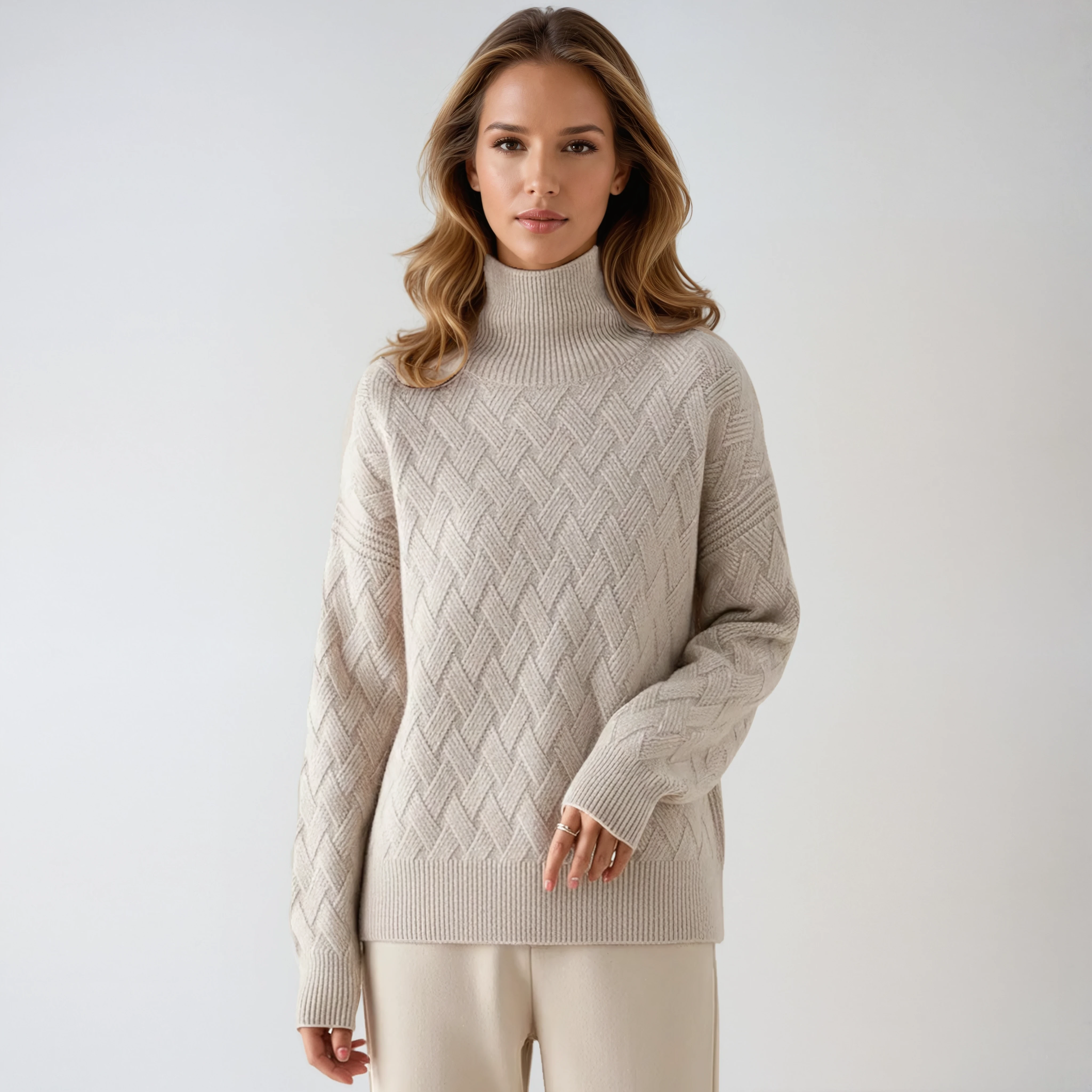 CASHMERE KNIT SWEATER – CREW NECK