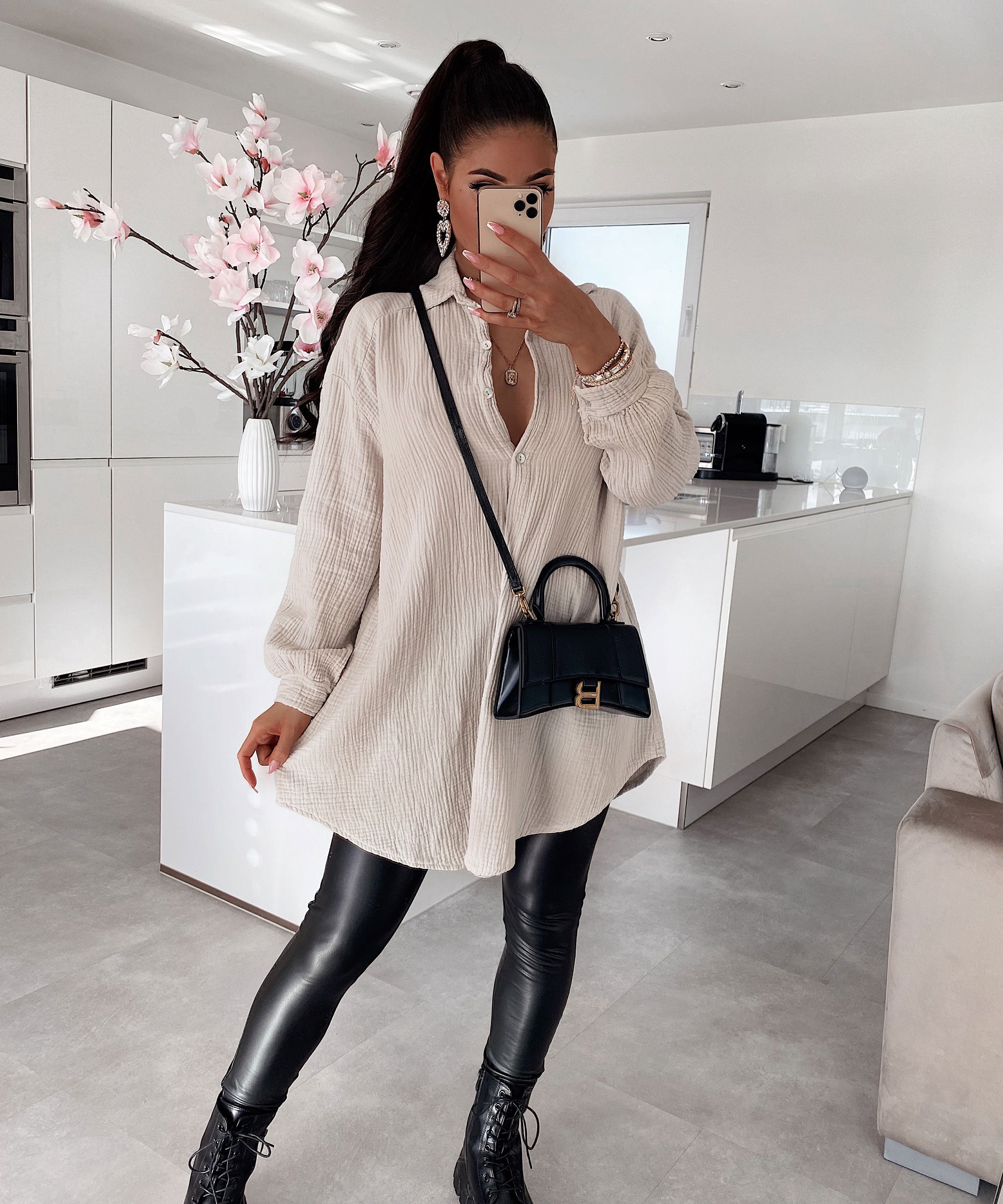 OVERSIZED COTTON MUSLIN BLOUSE