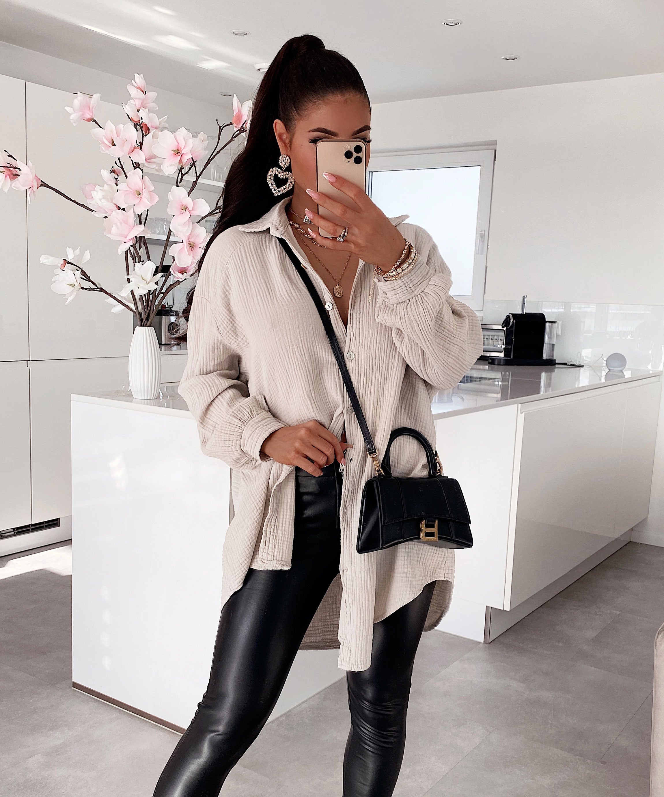OVERSIZED COTTON MUSLIN BLOUSE
