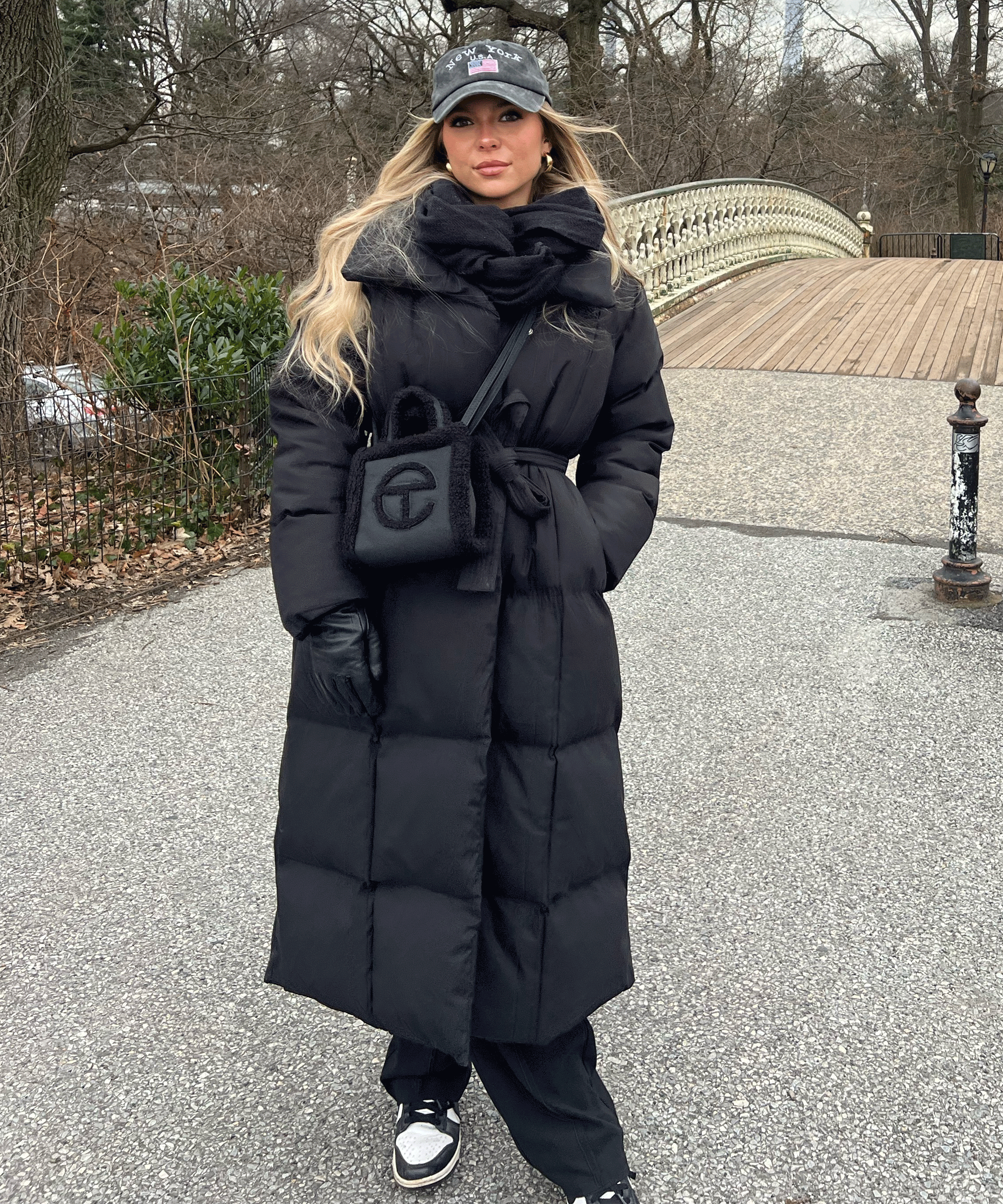 WOMEN’S LONG PUFFER COAT | BLACK MAXI BELTED WINTER JACKET