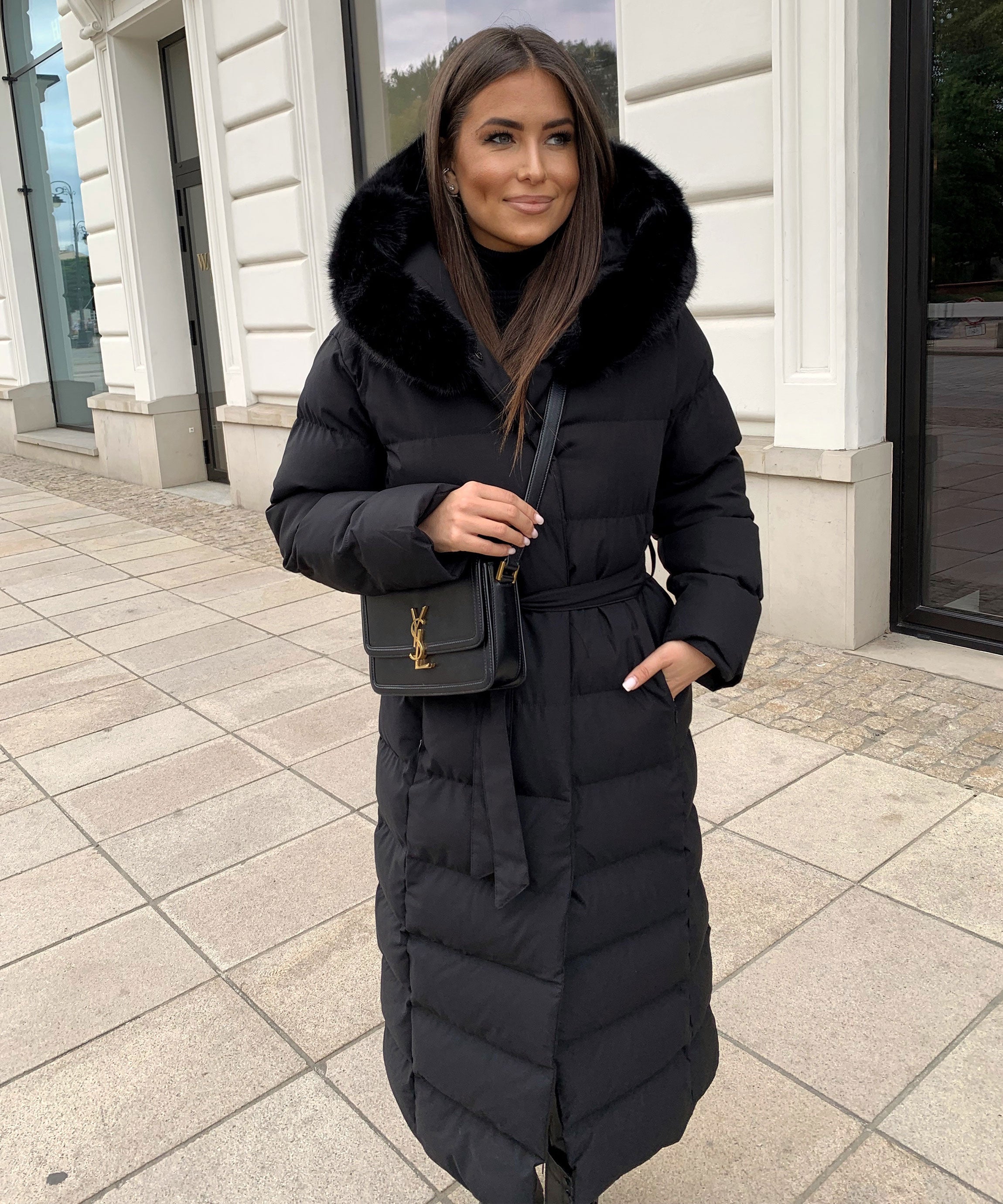 PUFFER COAT | LONG MAXI WINTER JACKET WITH FUR HOOD