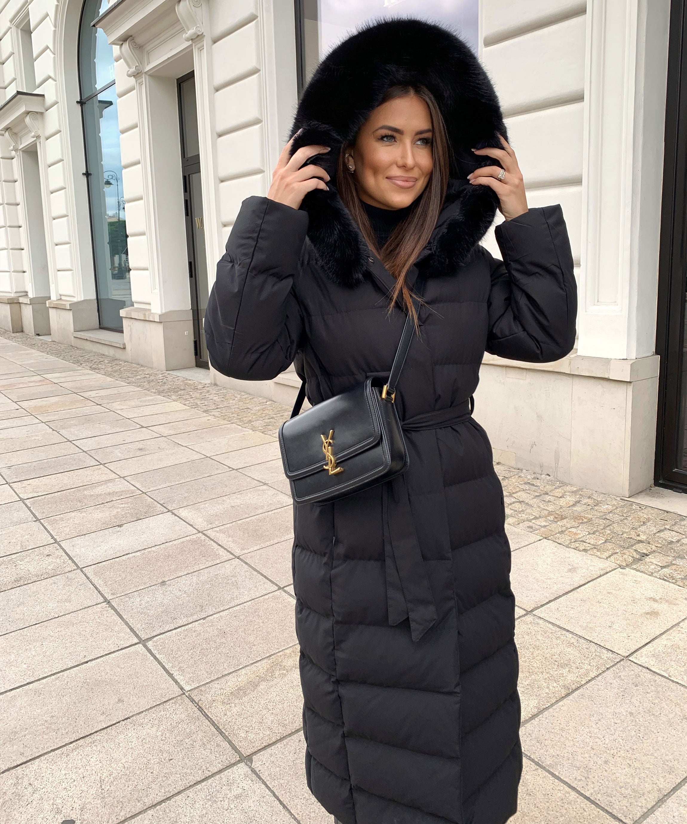 PUFFER COAT | LONG MAXI WINTER JACKET WITH FUR HOOD