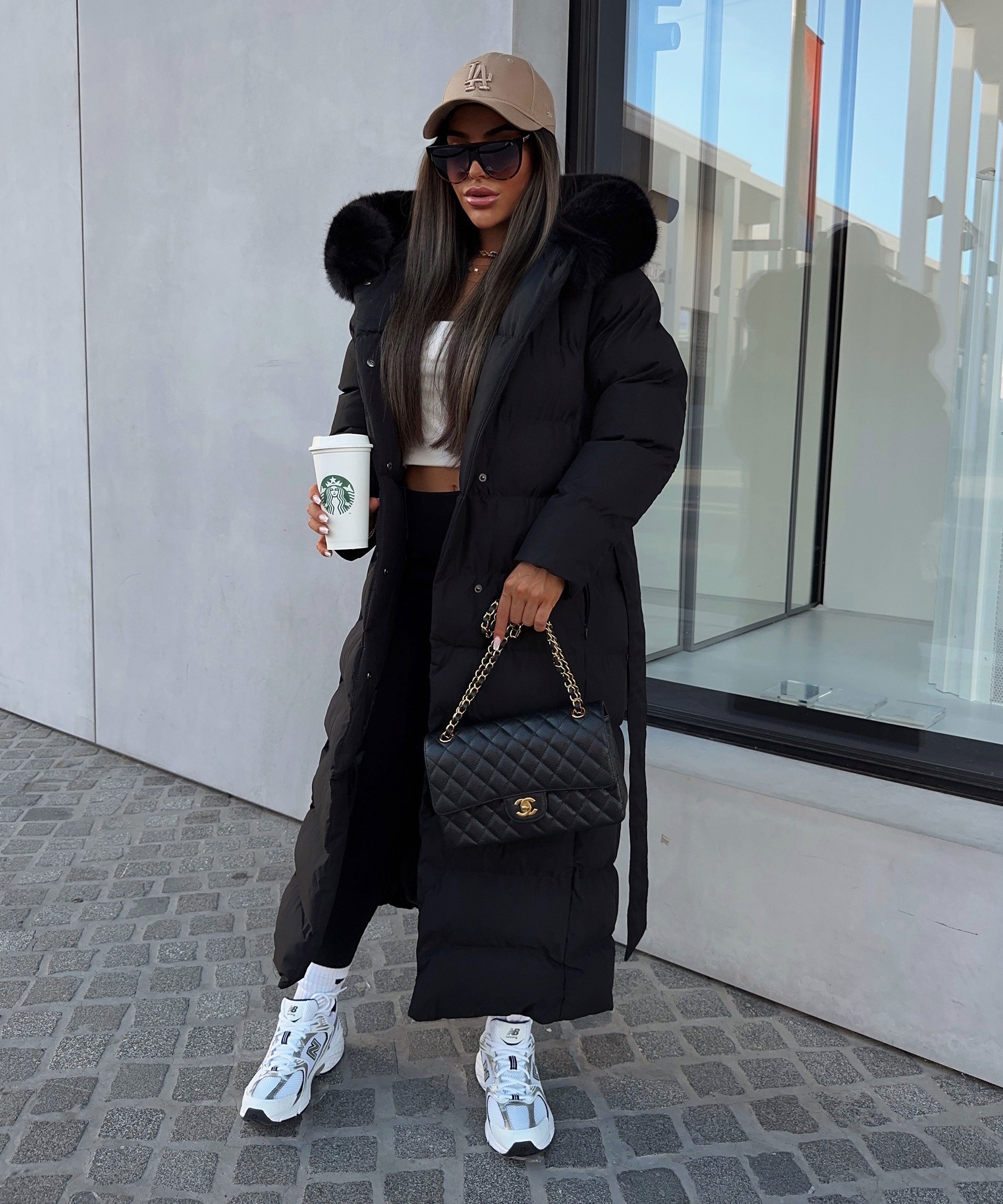 PUFFER COAT | LONG MAXI WINTER JACKET WITH FUR HOOD
