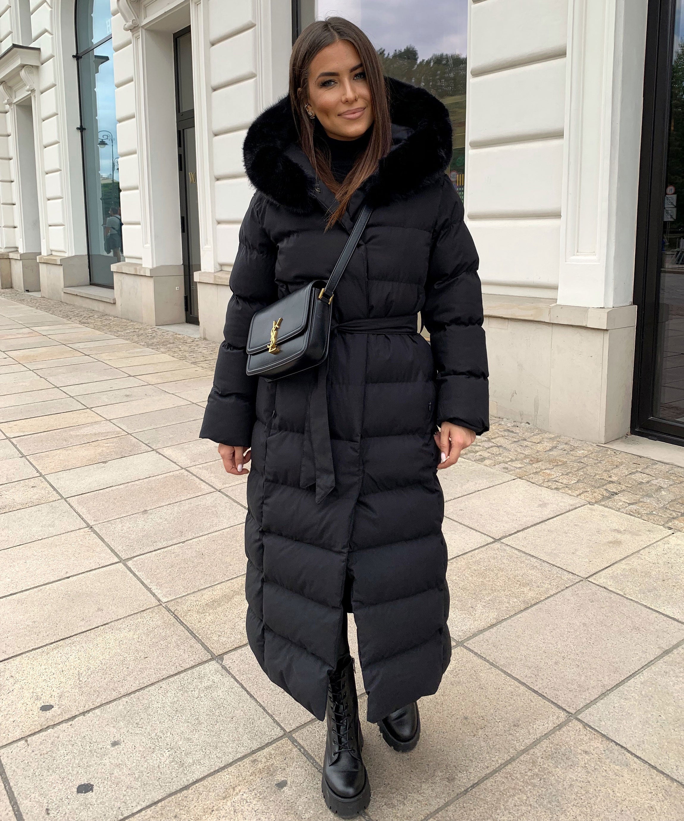 PUFFER COAT | LONG MAXI WINTER JACKET WITH FUR HOOD