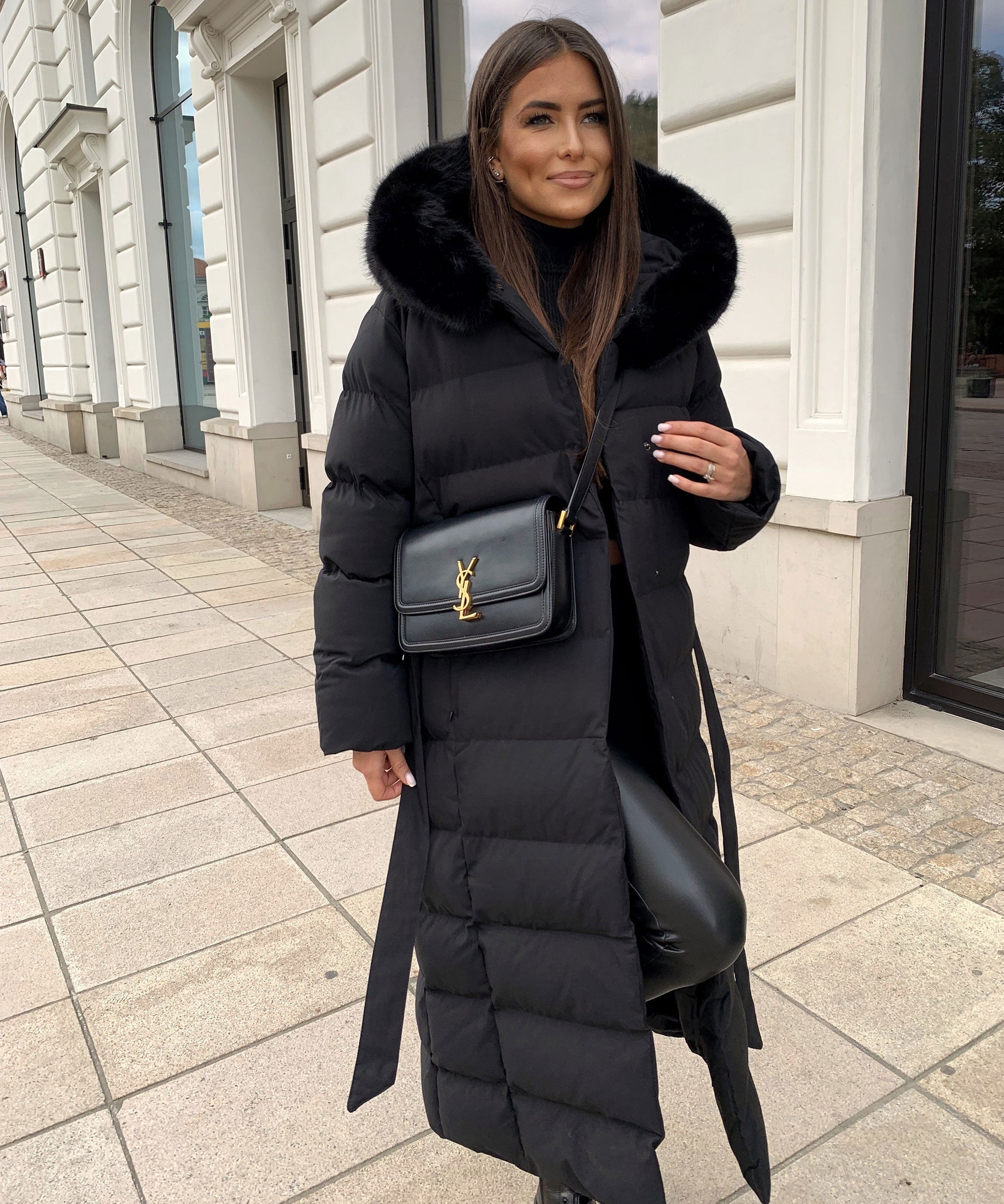 PUFFER COAT | LONG MAXI WINTER JACKET WITH FUR HOOD