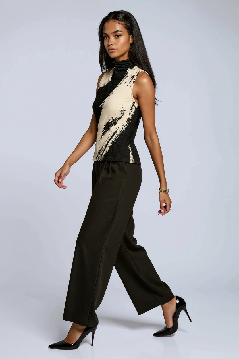 ARTFUL EDGE | ABSTRACT PRINT SLEEVELESS TOP