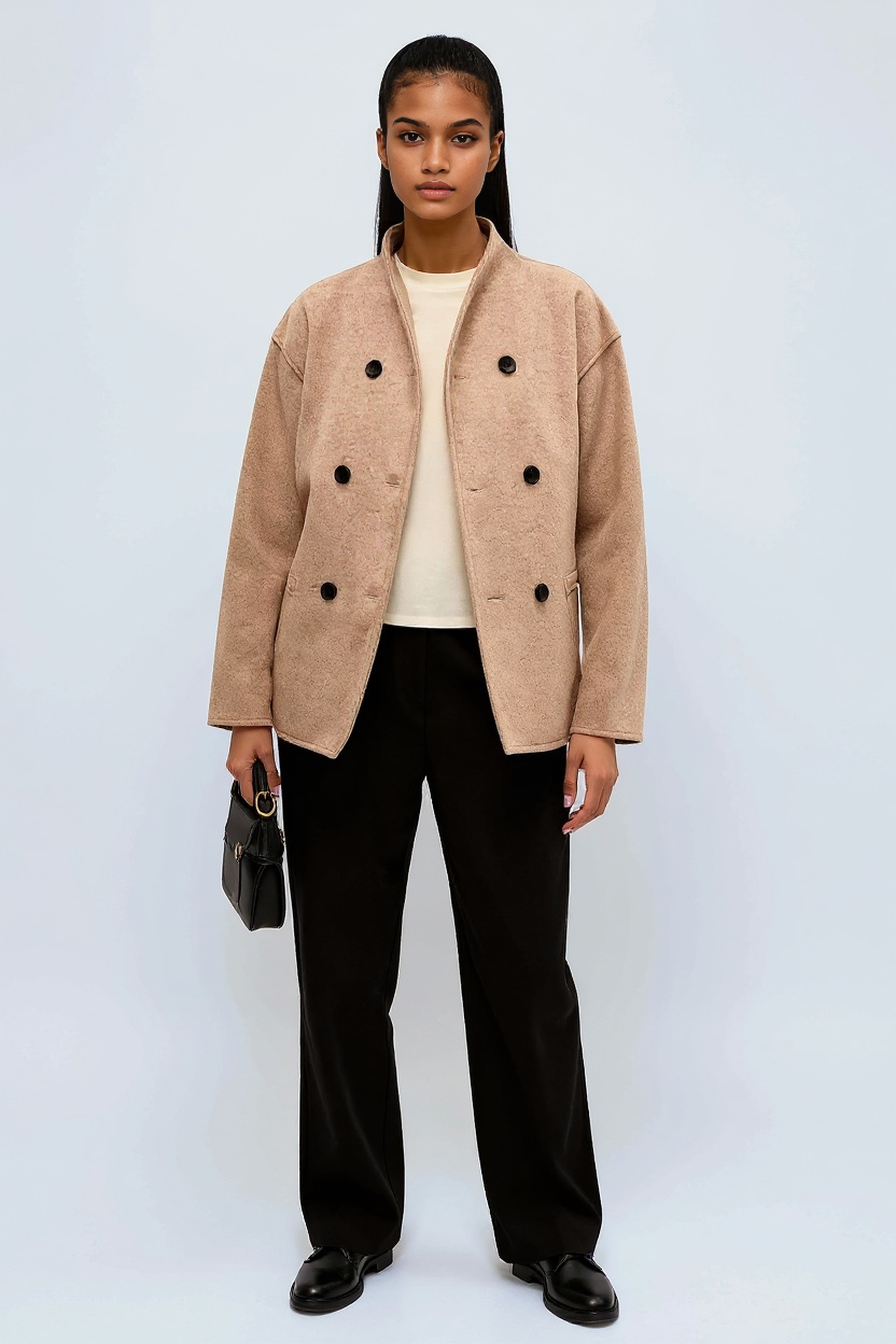 WOOL COAT | SHORT DOUBLE BREASTED JACKET
