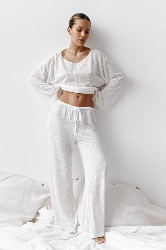 LOUNGEWEAR WIDE-LEG TWO-PIECE SET