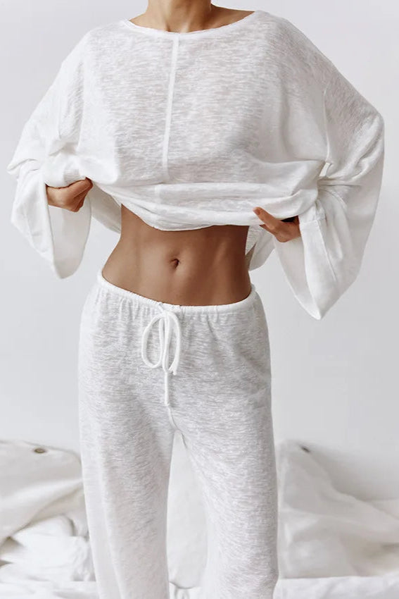 LOUNGEWEAR WIDE-LEG TWO-PIECE SET