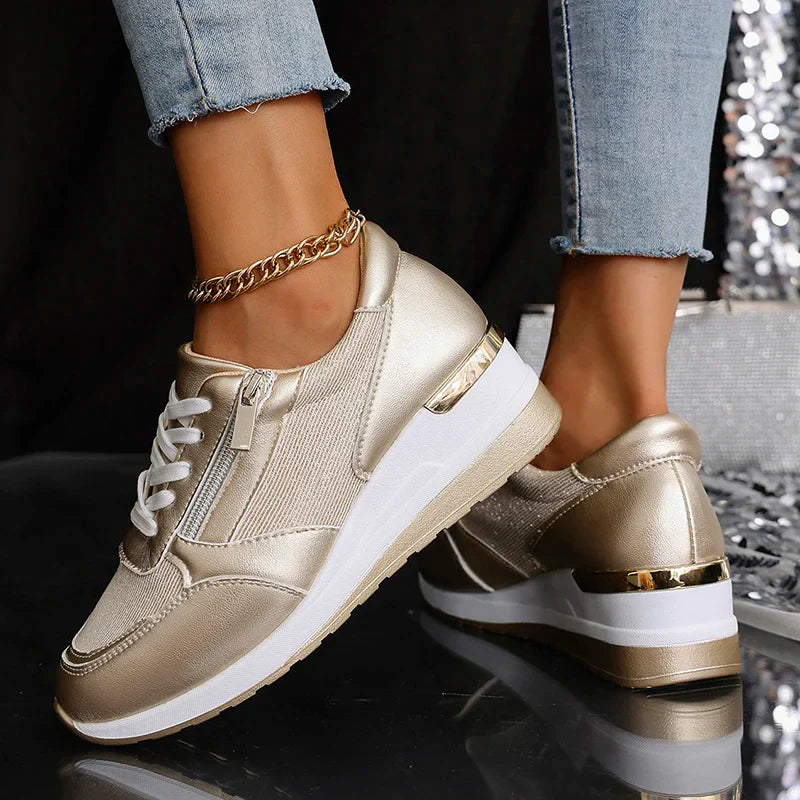 SNEAKERS | WEDGE TRAINERS WITH SIDE ZIP DETAIL