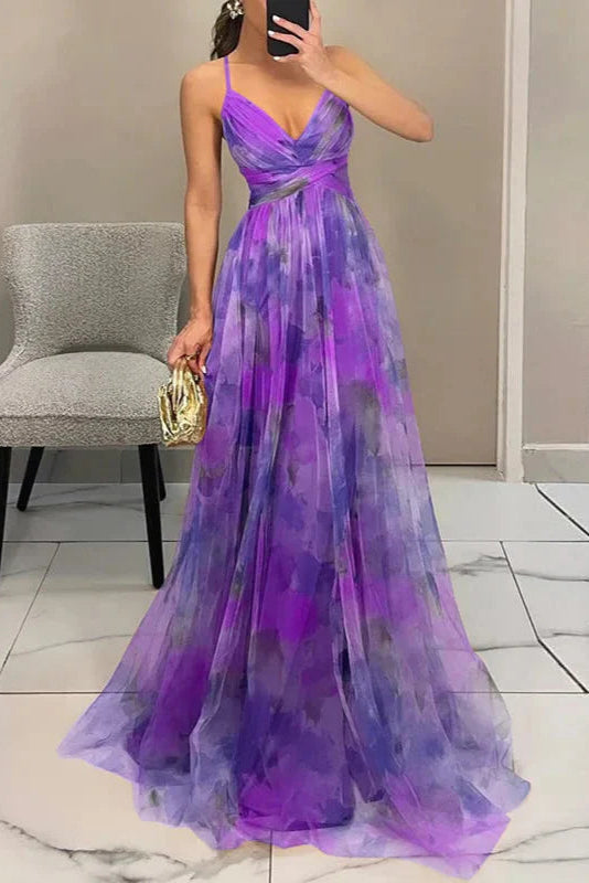WEDDING GUEST DRESS | FLORAL MAXI WITH PLEATED SKIRT