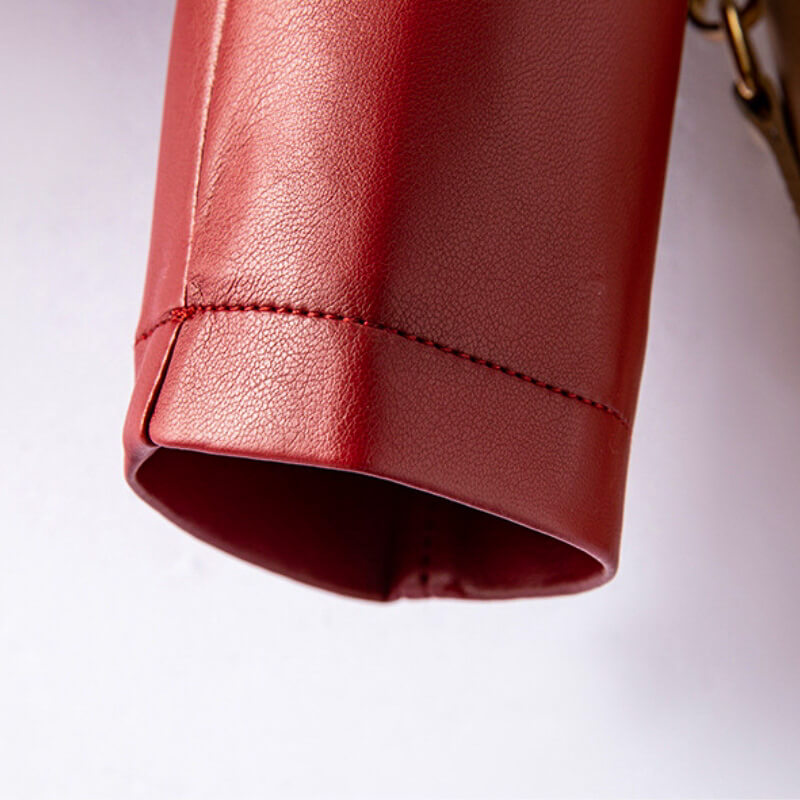 LEATHER WIDE-LAPEL JACKET