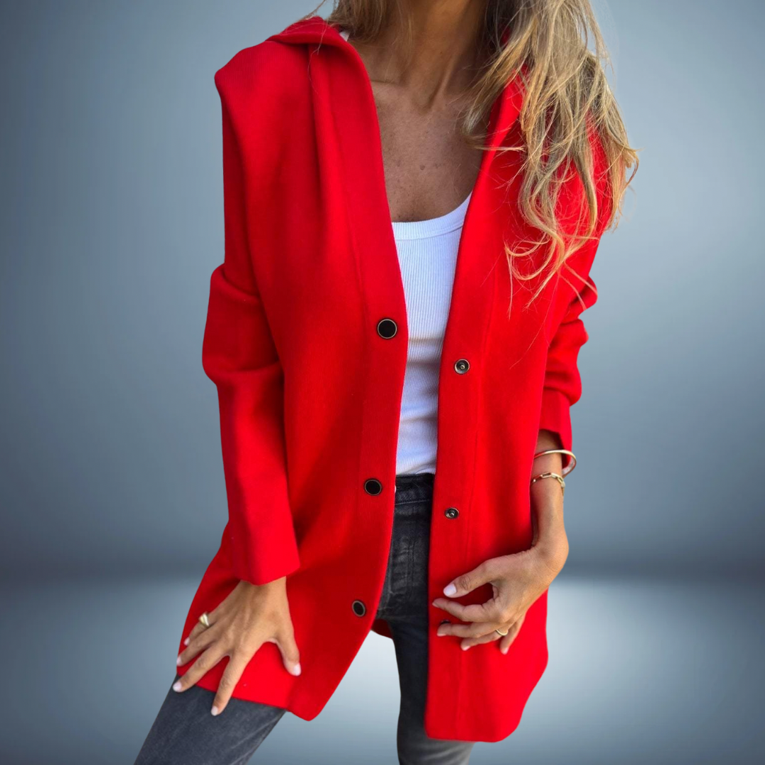 HOODED COAT | WOOL BLEND MID LENGTH JACKET