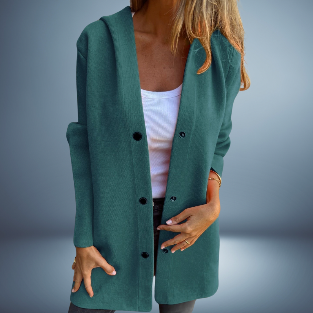 HOODED COAT | WOOL BLEND MID LENGTH JACKET