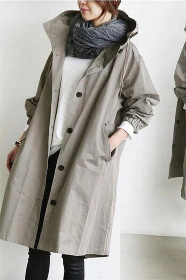 WOMEN’S COAT | LONG BUTTON-UP TRENCH