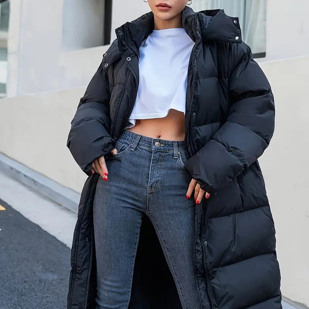 PUFFER COAT | BLACK MAXI WINTER JACKET