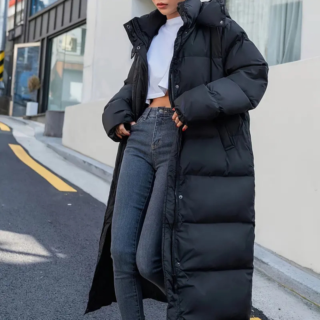 PUFFER COAT | BLACK MAXI WINTER JACKET