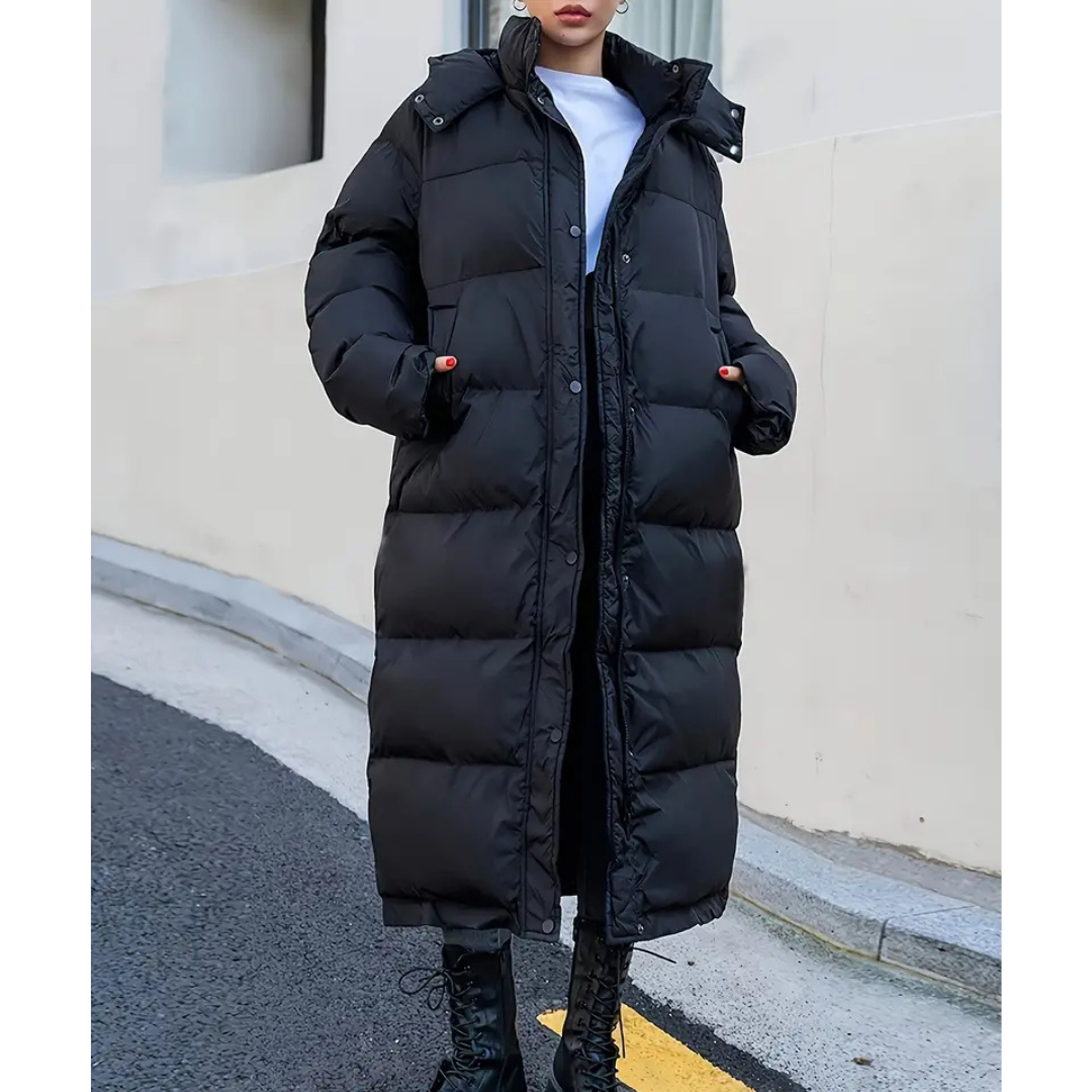 PUFFER COAT | BLACK MAXI WINTER JACKET