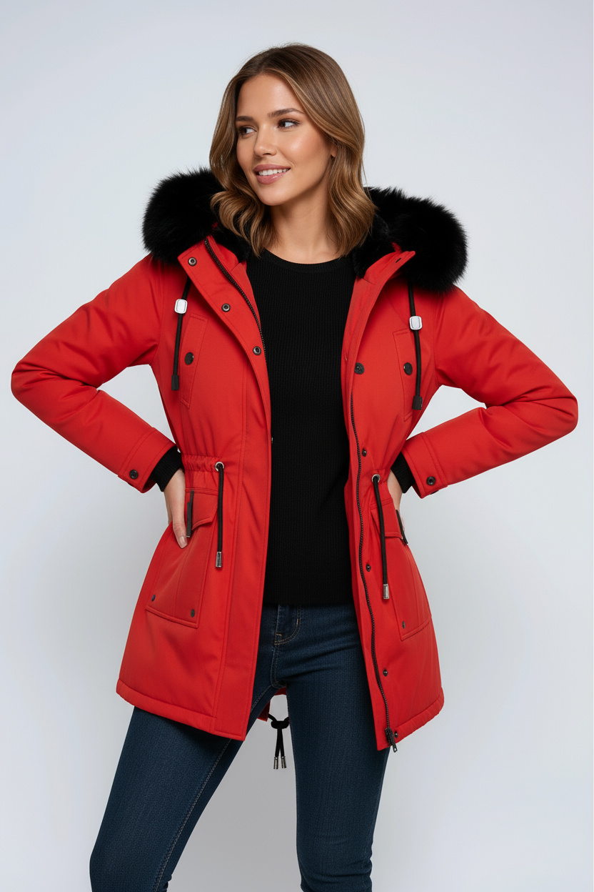 WOMEN’S PARKA COAT | WINTER JACKET WITH FUR HOOD