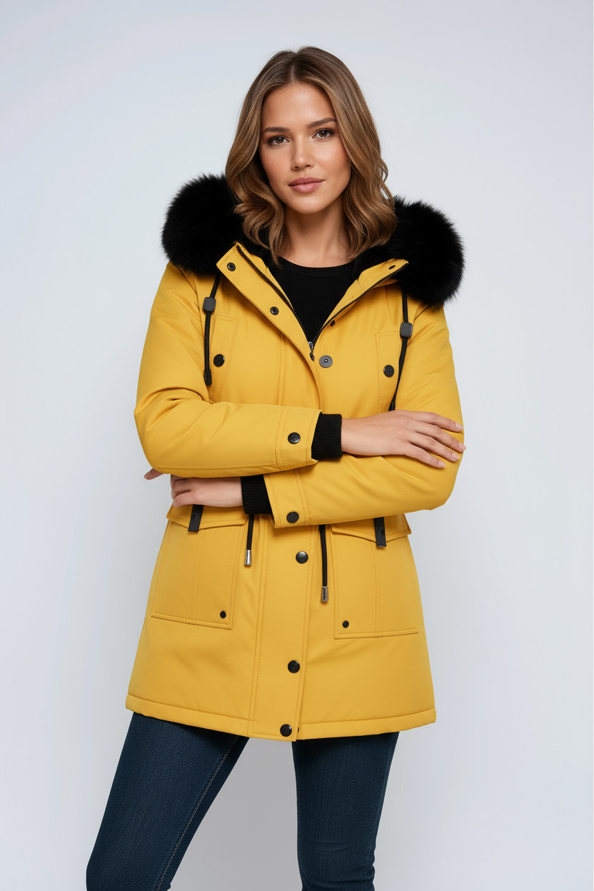 WOMEN’S PARKA COAT | WINTER JACKET WITH FUR HOOD