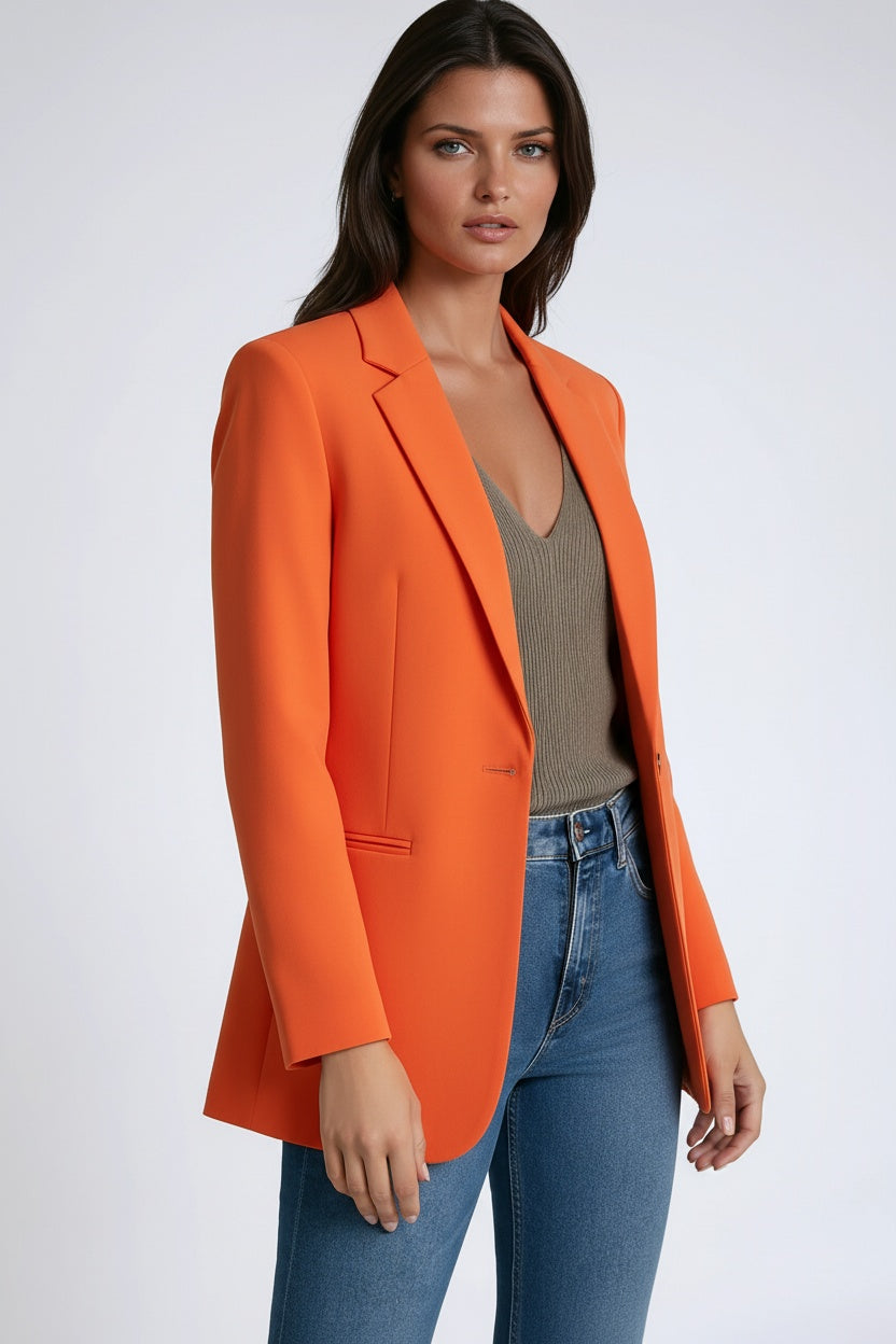 ELEGANT LONGLINE BLAZER JACKET