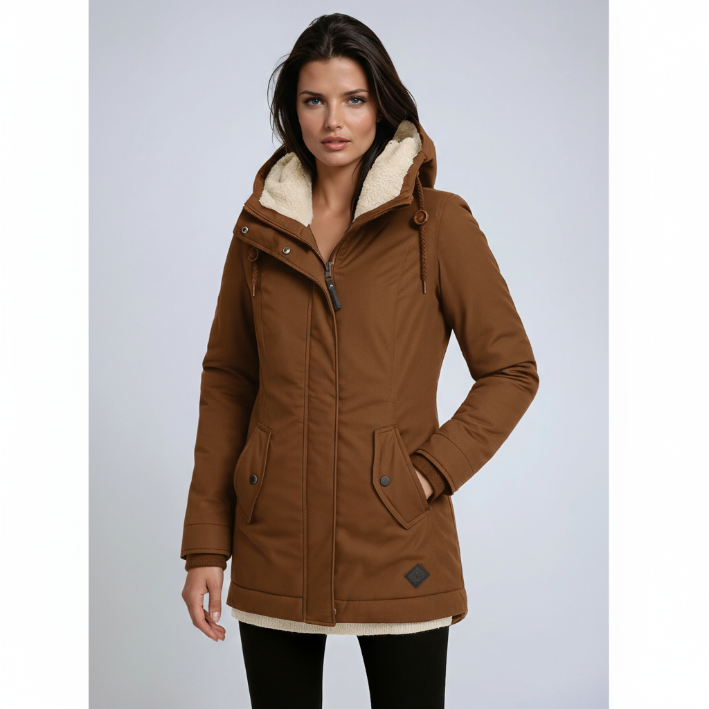 PARKA COAT | WINTER JACKET WITH FLEECE HOOD