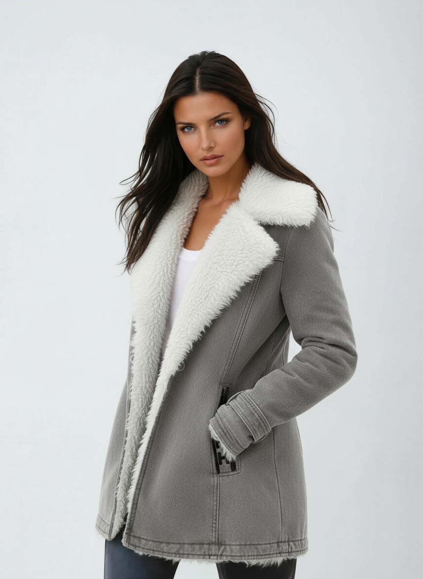 SUEDE WOOL WINTER COAT – WARM LINING
