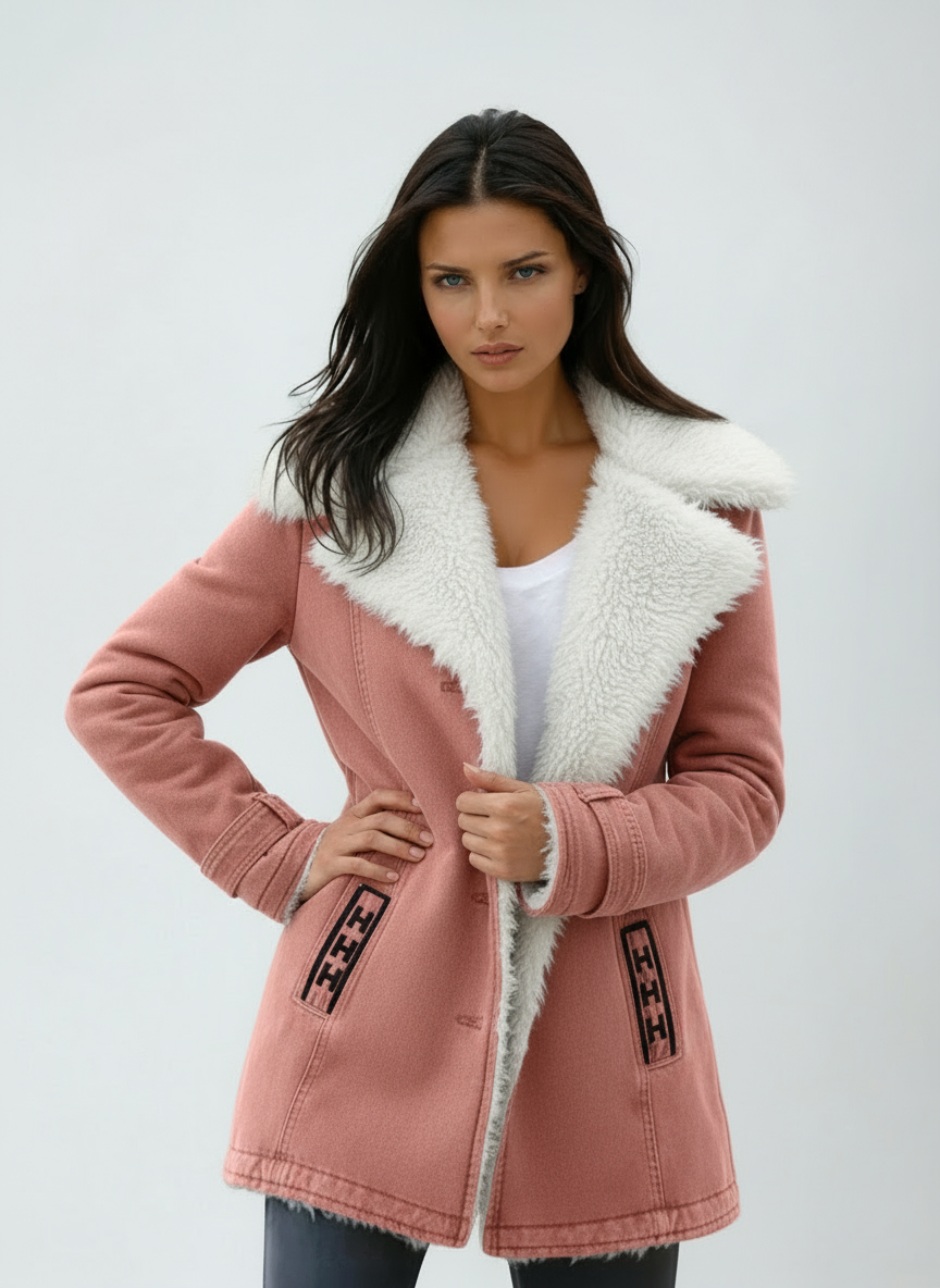 SUEDE WOOL WINTER COAT – WARM LINING