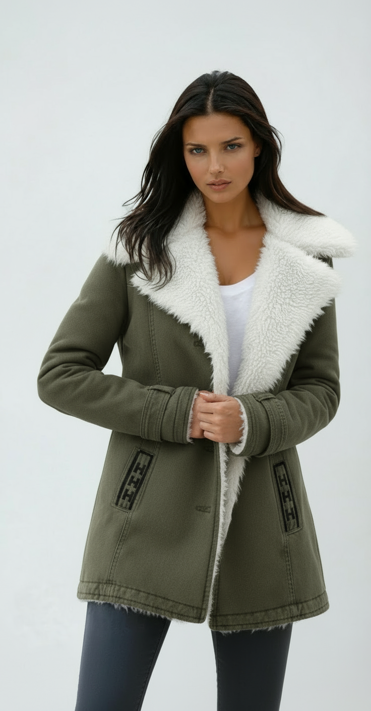 SUEDE WOOL WINTER COAT – WARM LINING