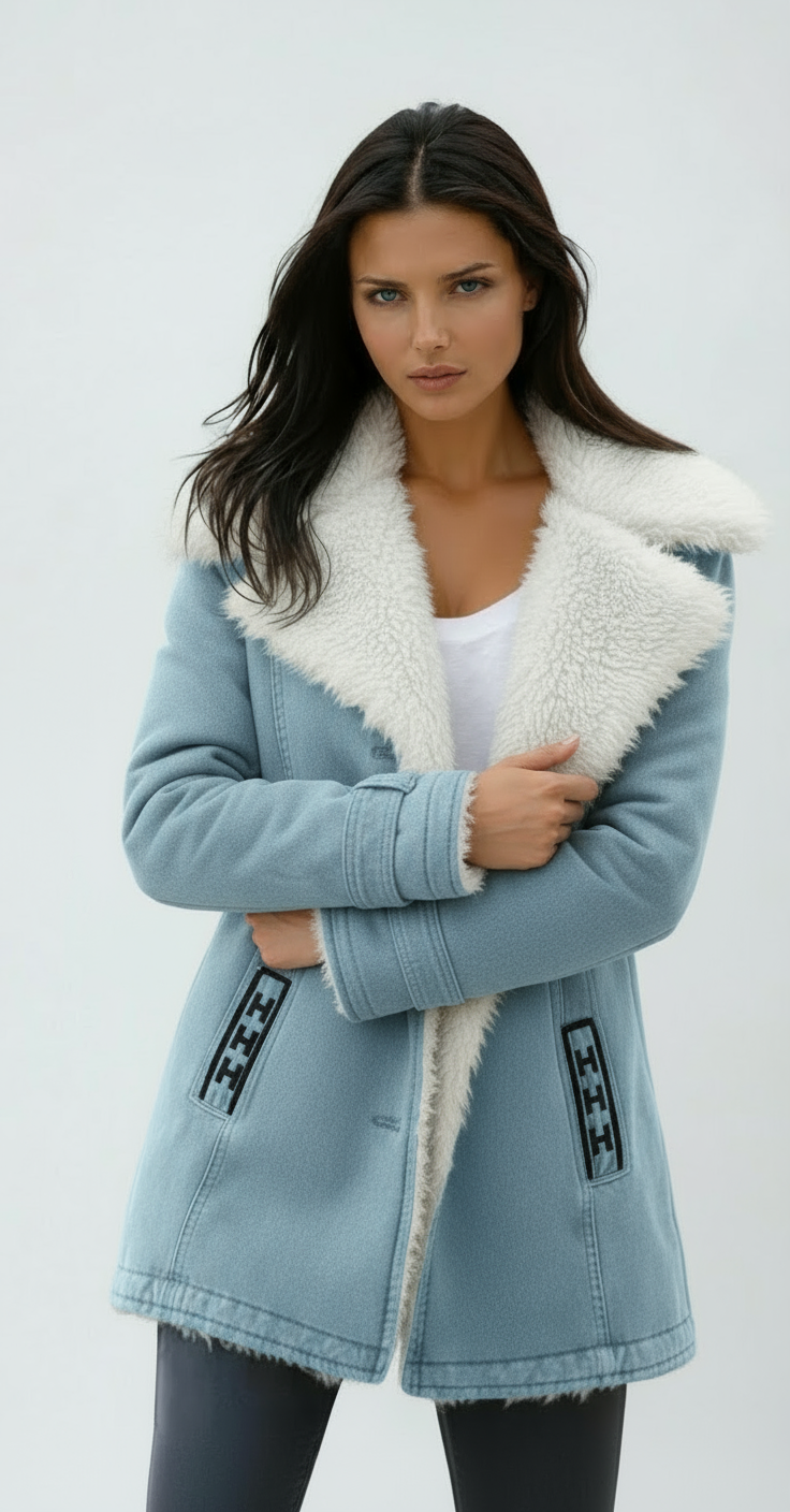 SUEDE WOOL WINTER COAT – WARM LINING