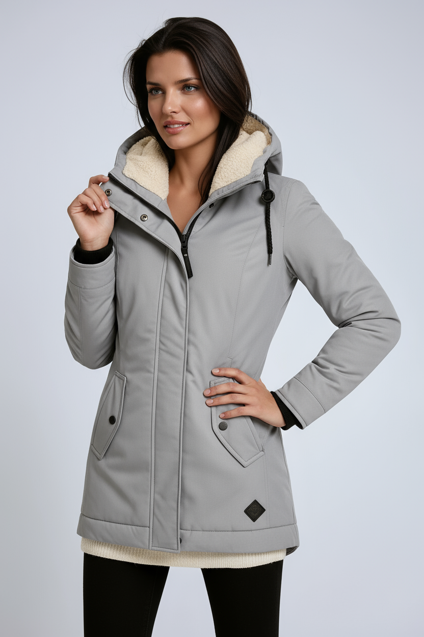 PARKA COAT | WINTER JACKET WITH FLEECE HOOD
