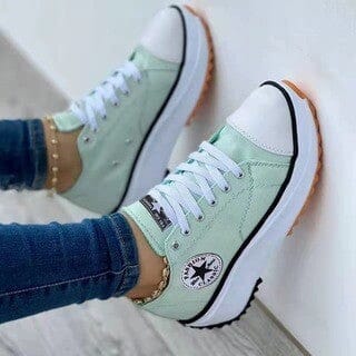 PLATFORM SNEAKERS | CASUAL LACE UP CANVAS SHOES