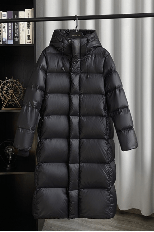 LONG HOODED PUFFER COAT