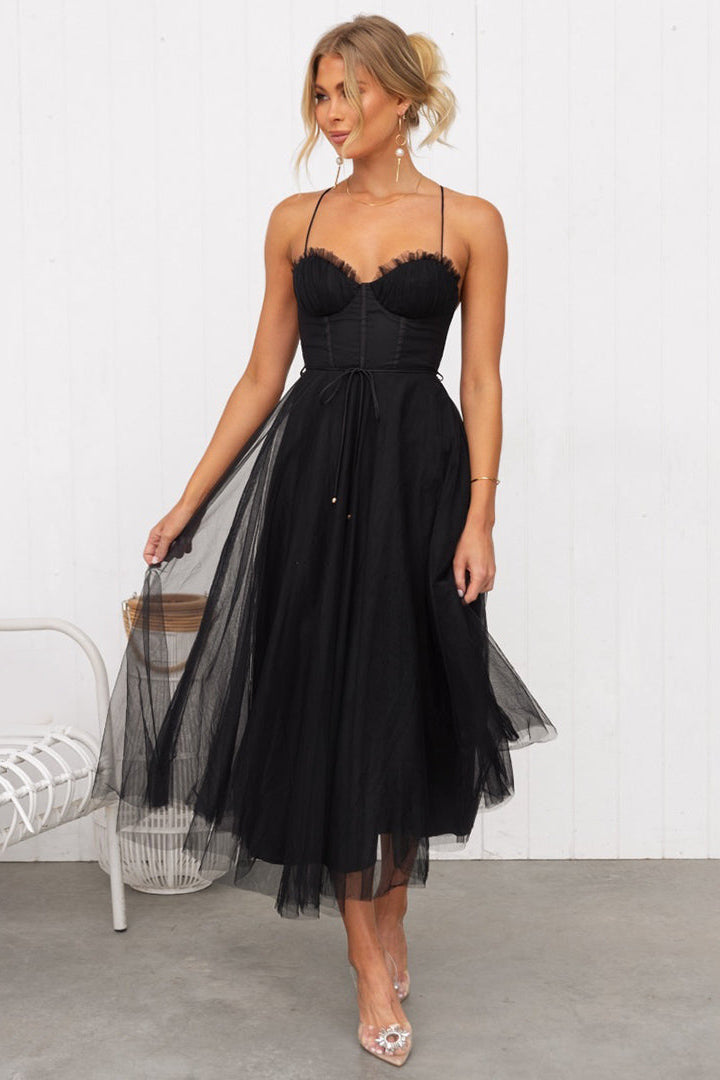 CHRISTMAS DRESS | CORSET TOP WITH SPAGHETTI STRAPS