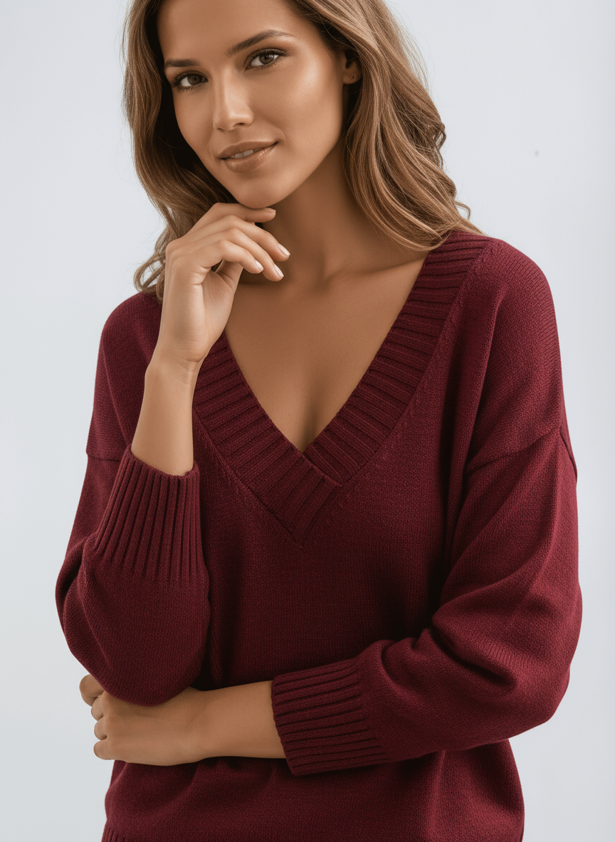 WOMEN’S V-NECK SWEATER