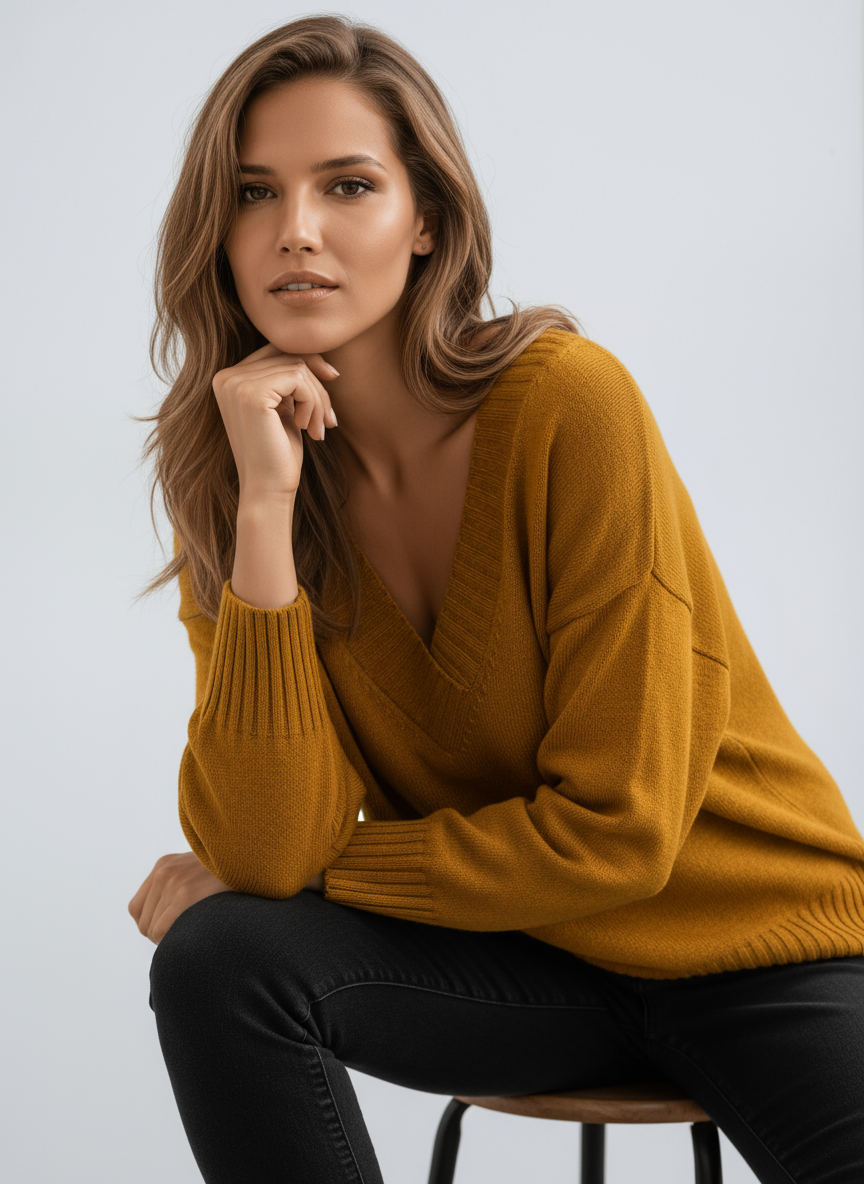 WOMEN’S V-NECK SWEATER