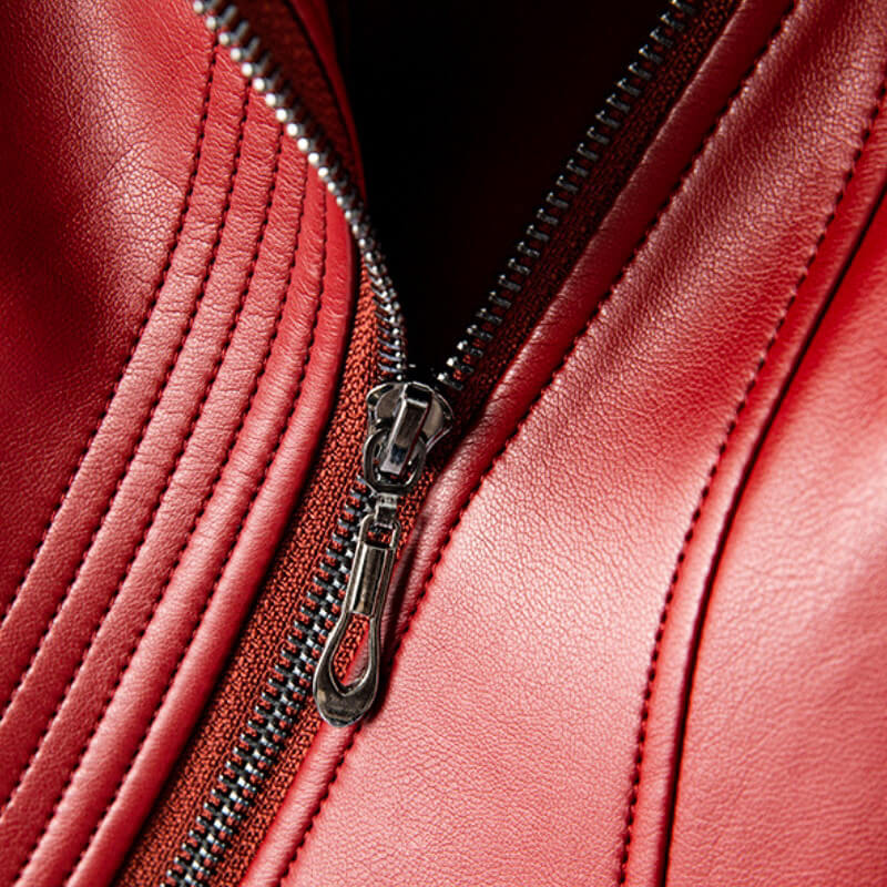 LEATHER WIDE-LAPEL JACKET