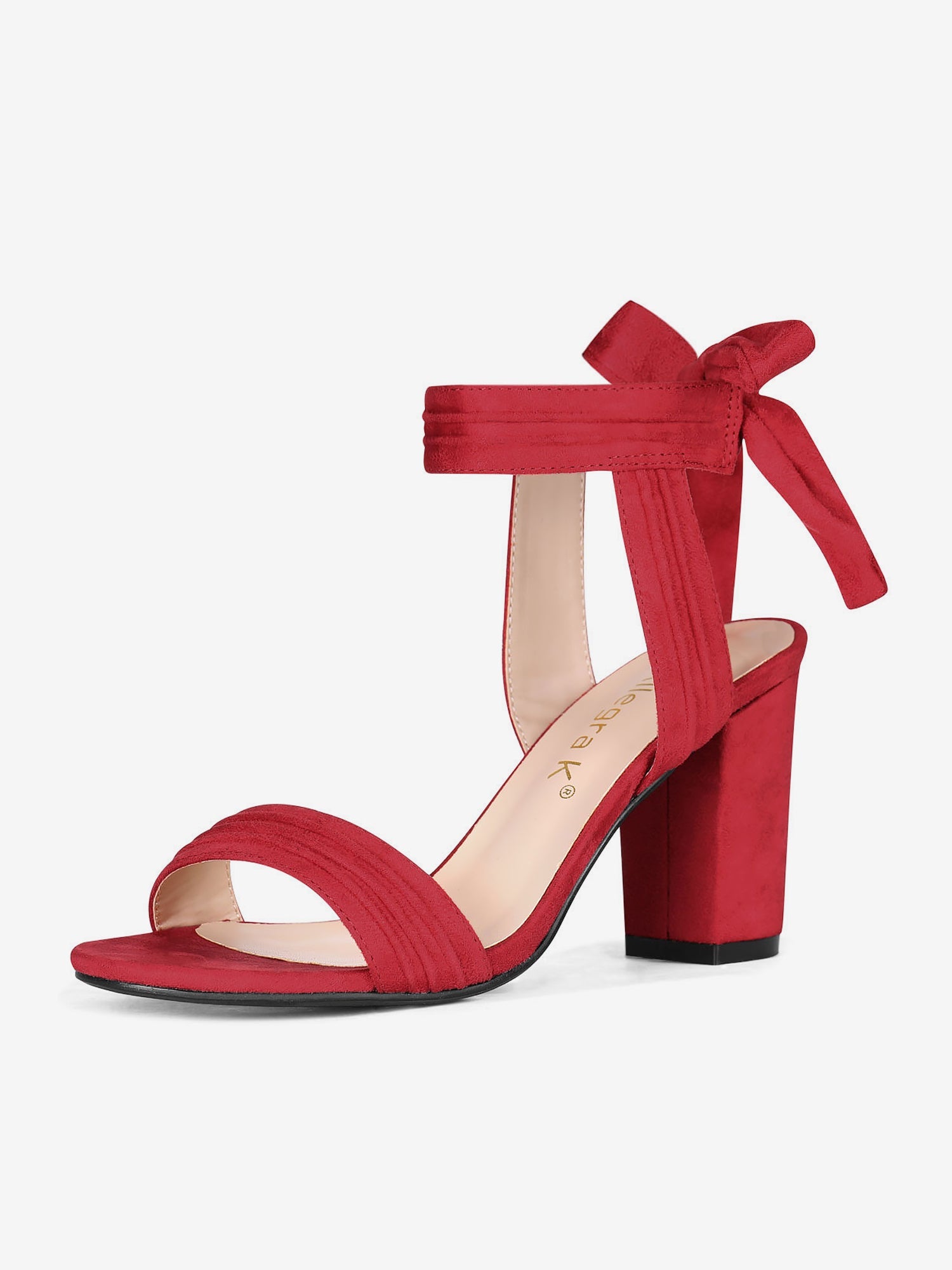 BLOCK HEEL PUMPS | OPEN TOE ANKLE STRAP WITH BOW DETAIL