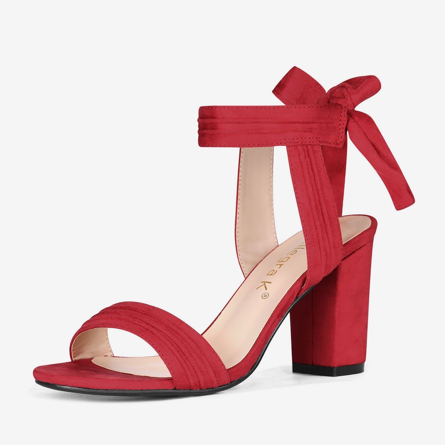 BLOCK HEEL PUMPS | OPEN TOE ANKLE STRAP WITH BOW DETAIL