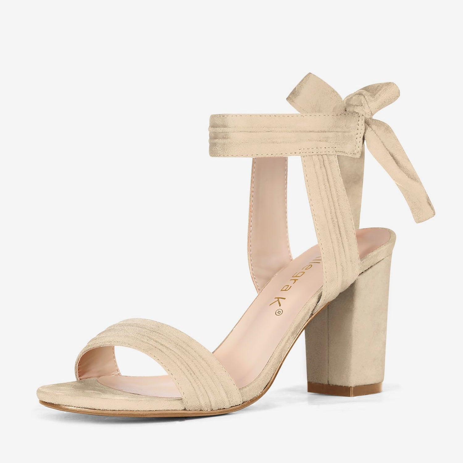 BLOCK HEEL PUMPS | OPEN TOE ANKLE STRAP WITH BOW DETAIL