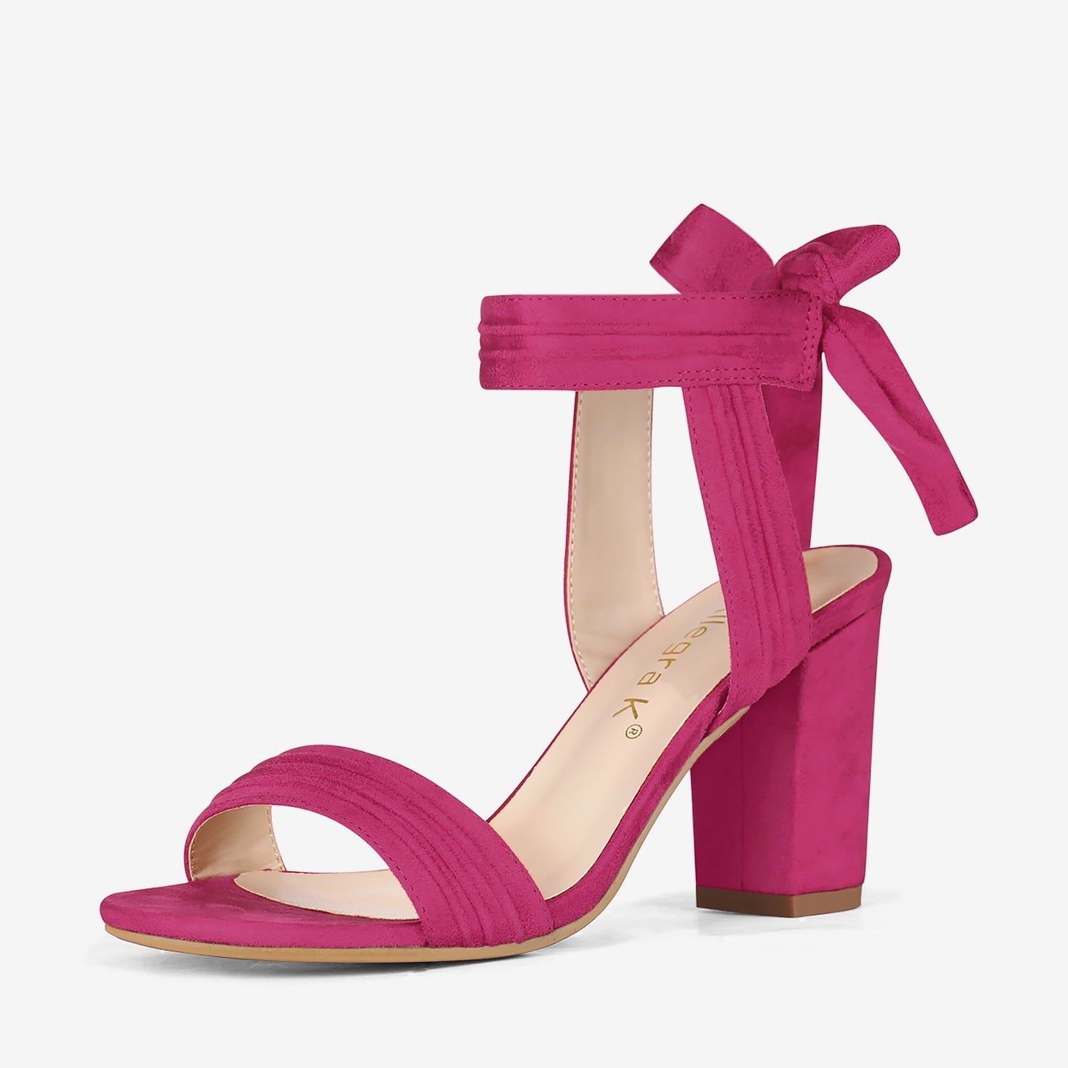 BLOCK HEEL PUMPS | OPEN TOE ANKLE STRAP WITH BOW DETAIL