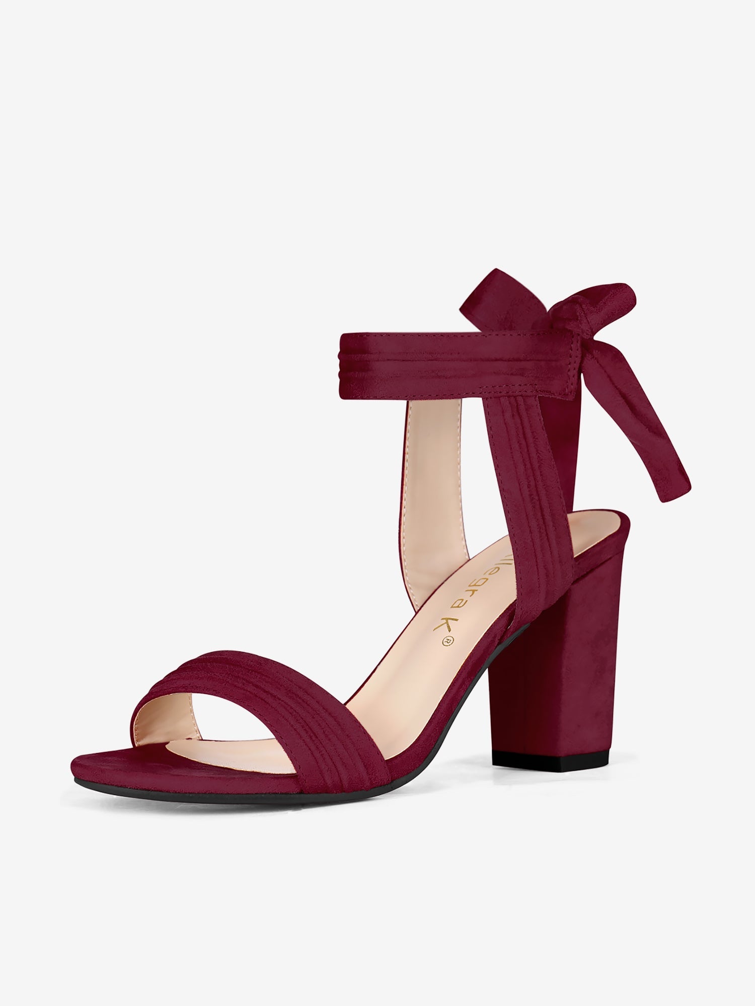 BLOCK HEEL PUMPS | OPEN TOE ANKLE STRAP WITH BOW DETAIL