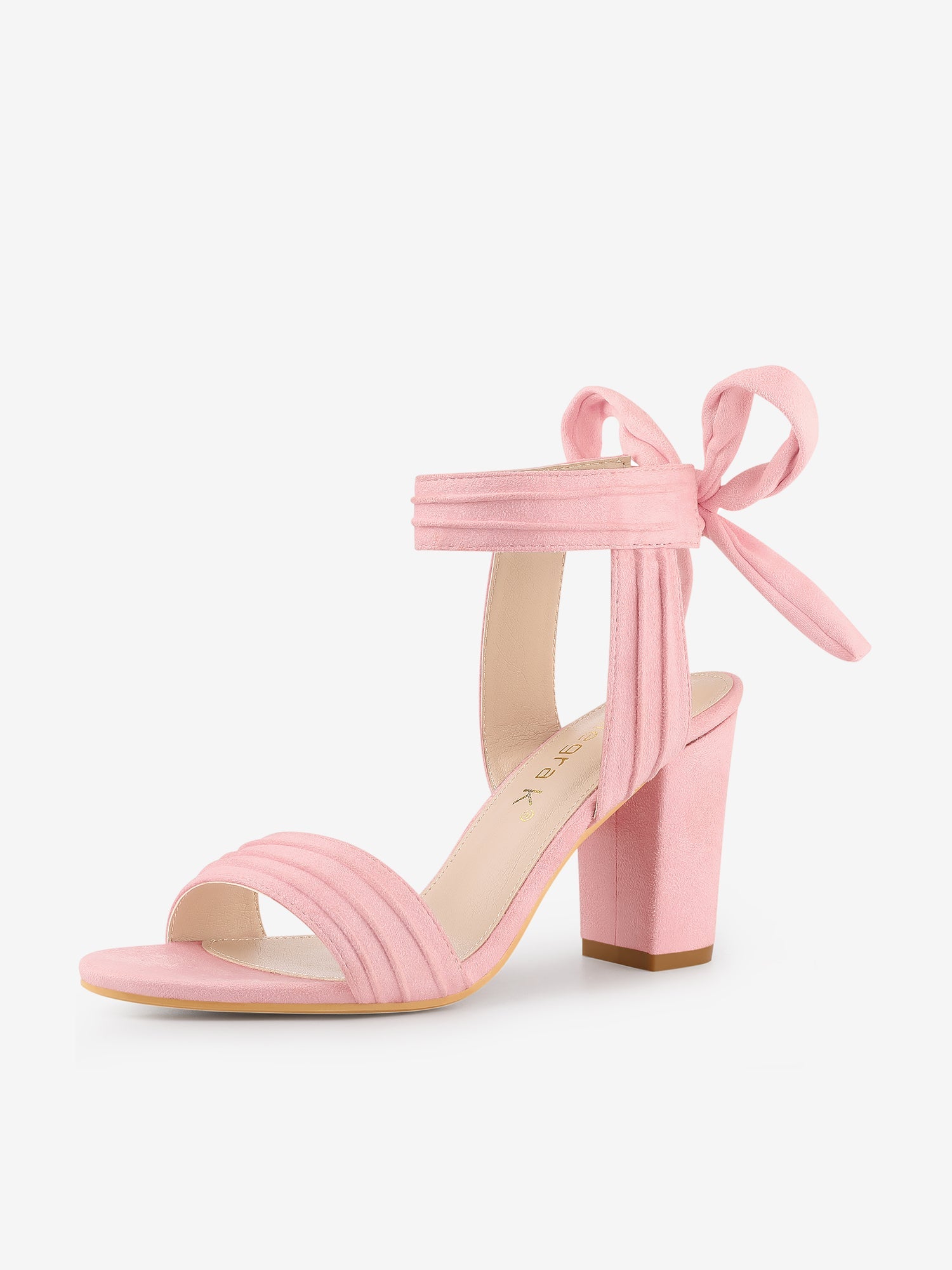 BLOCK HEEL PUMPS | OPEN TOE ANKLE STRAP WITH BOW DETAIL