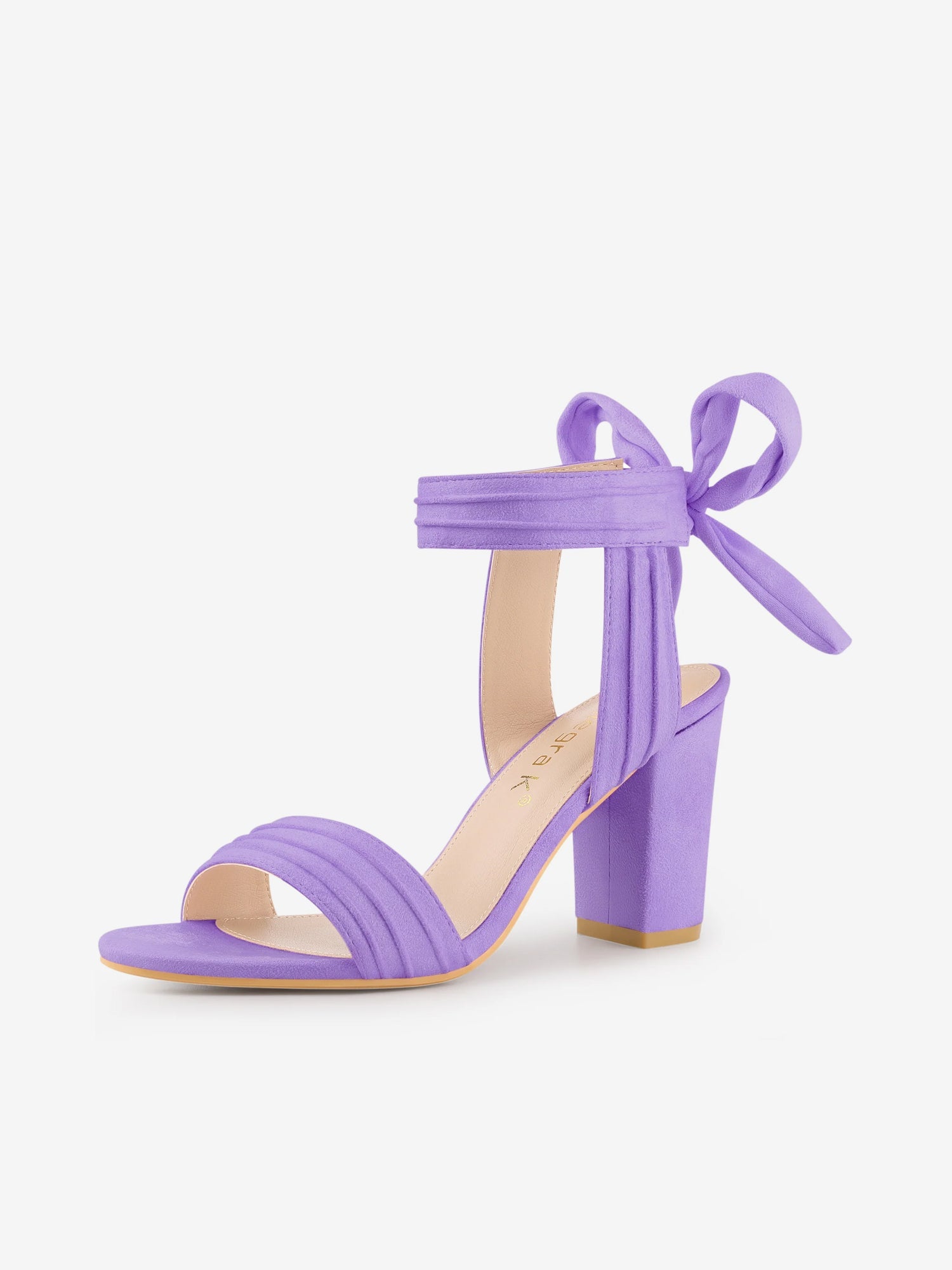 BLOCK HEEL PUMPS | OPEN TOE ANKLE STRAP WITH BOW DETAIL