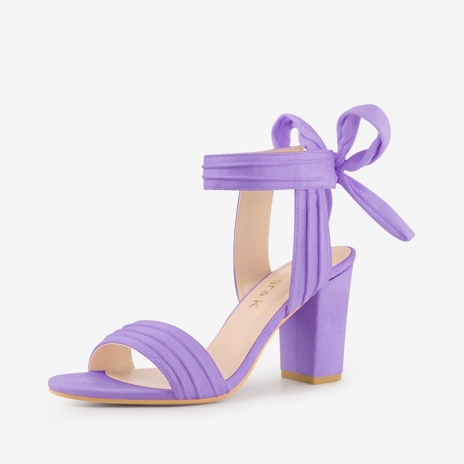 BLOCK HEEL PUMPS | OPEN TOE ANKLE STRAP WITH BOW DETAIL