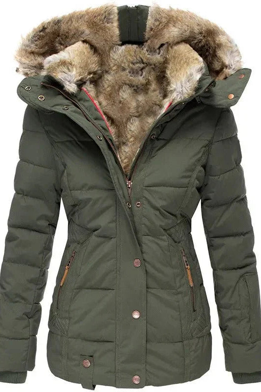 WOMEN’S PUFFER COAT | SLIM-FIT HOODED WINTER LOOK