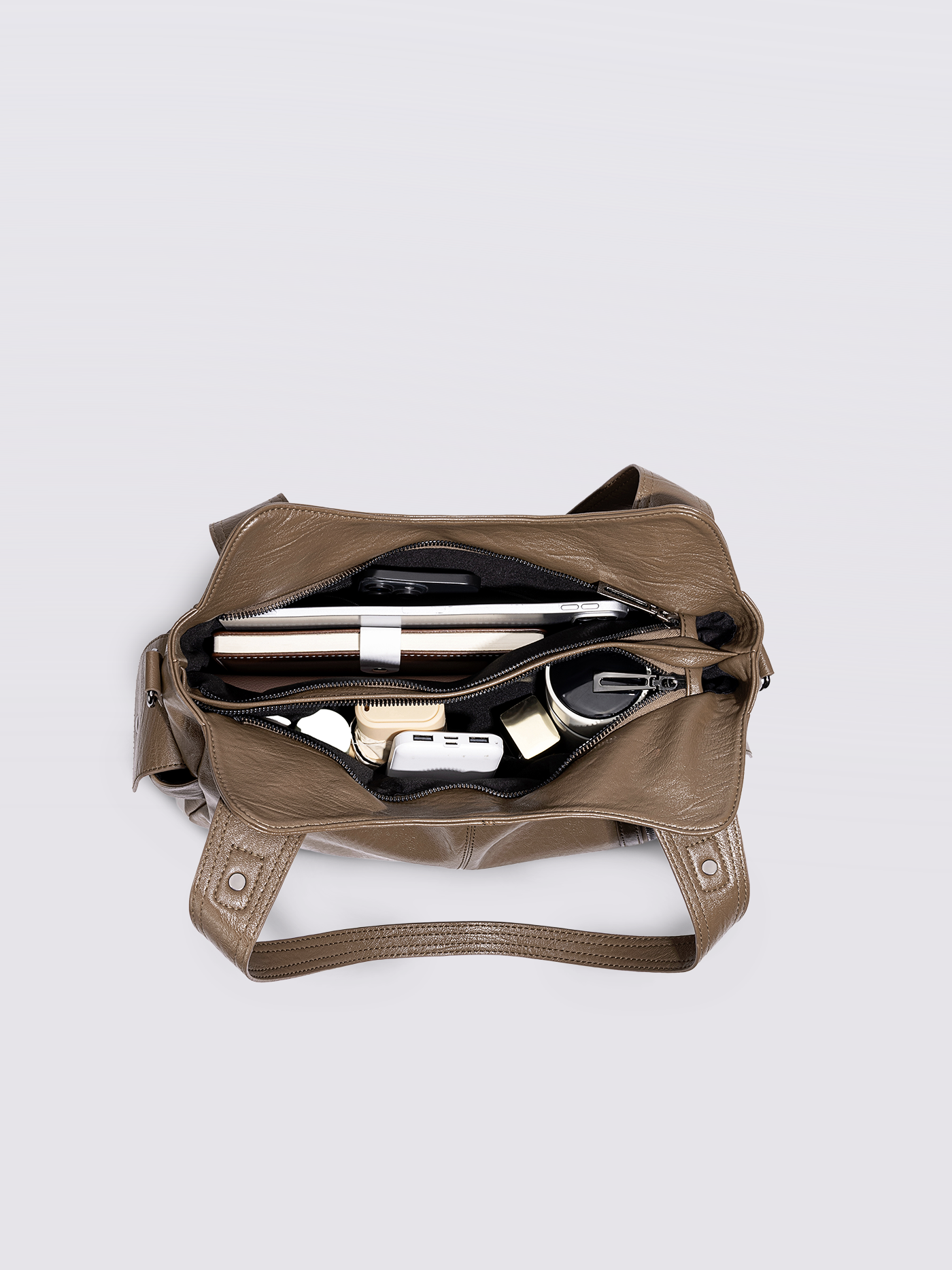 EVERYDAY ELEGANCE | BLACK LEATHER TOTE BAG