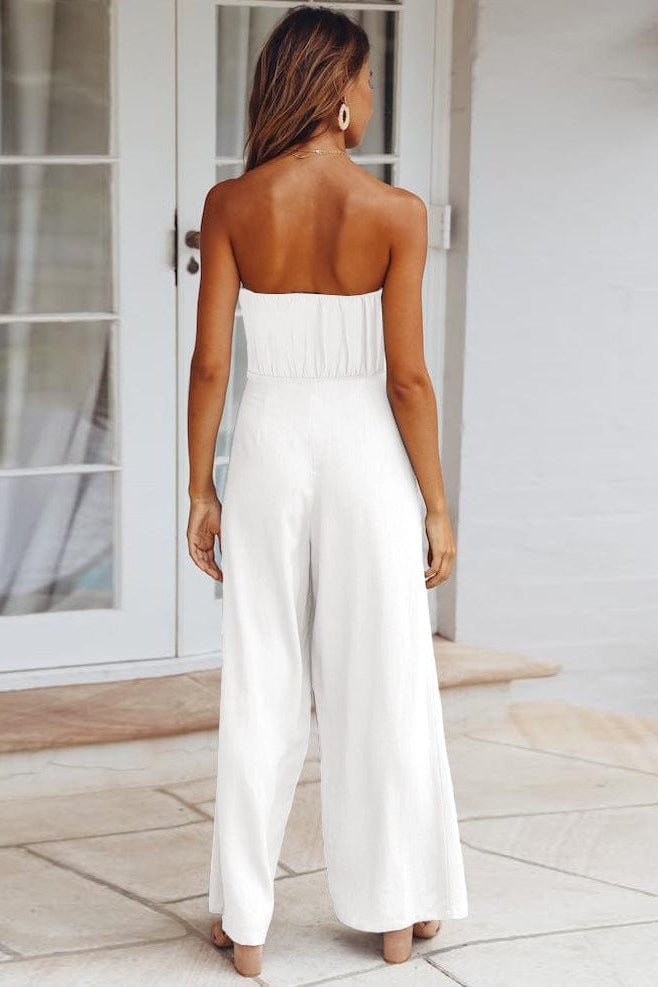SUNSET CHIC | STRAPLESS BELTED JUMPSUIT